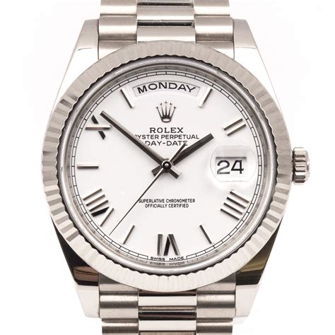 presidential rolex white gold|pre owned Rolex president gold.